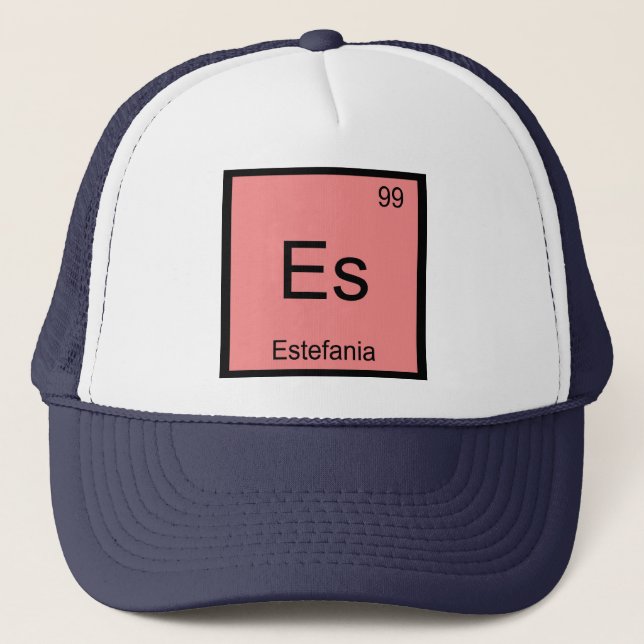 Estefania Name Chemistry Element Periodic Table Trucker Hat (Front)