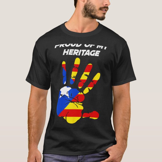 Estelada Blava Flag Printed Palm T-Shirt (Front)