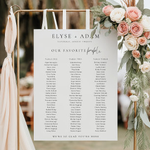 Estelle Minimal 3 Banquet Table Seating Poster