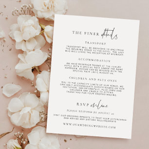 Estelle Minimalist Wedding Details Card