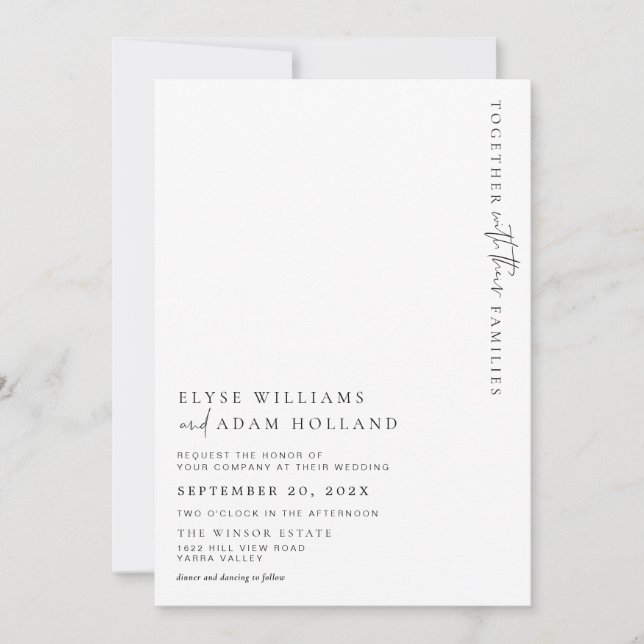 Estelle Minimalist Wedding Invitation & Details (Front)