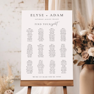 Estelle Modern Minimal 12 Table Seating Poster