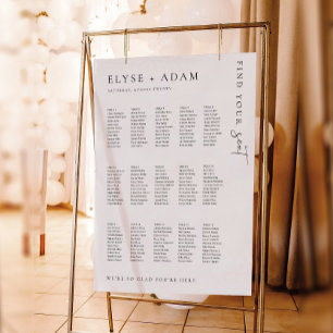 Estelle Modern Minimal 15 Table Seating Poster