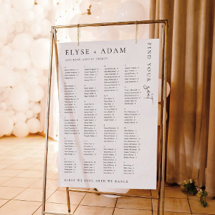 Estelle Modern Minimal Alphabetical Seating Poster