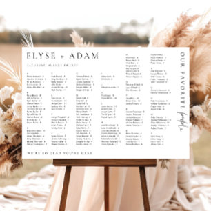 Estelle Modern Minimal Alphabetical Seating Poster