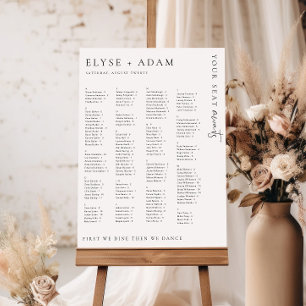 Estelle Modern Minimal Alphabetical Seating Poster