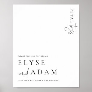 Estelle Modern Minimal Petal Toss Sign