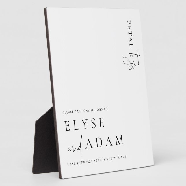 Estelle Modern Minimal Petal Toss Sign Plaque (Side)