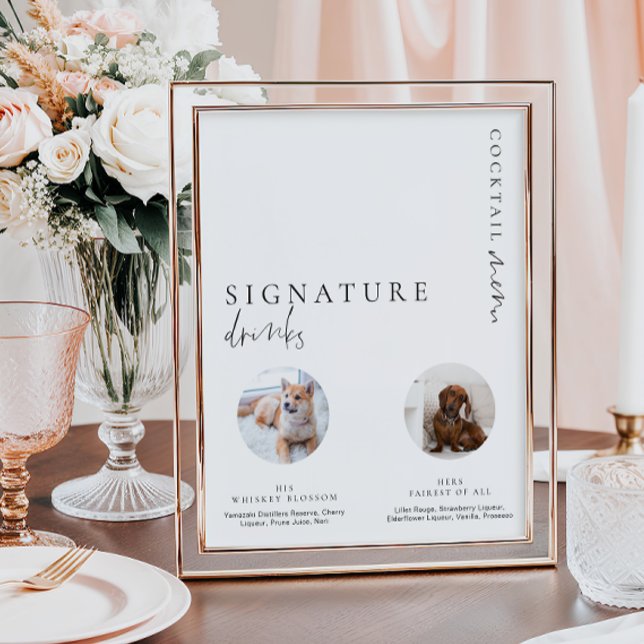 Estelle Modern Minimal Photo Signature Drinks Sign (Creator Uploaded)