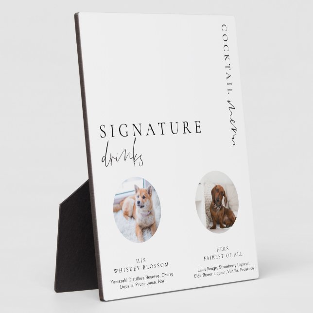 Estelle Modern Minimal Photo Signature Drinks Sign Plaque (Side)