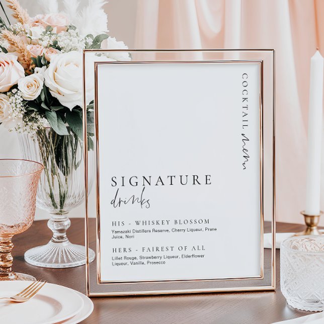 Estelle Modern Minimal Signature Drinks Sign (Creator Uploaded)