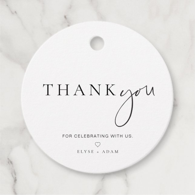 Estelle Modern Minimal Thank You Favour Round Tag (Front)