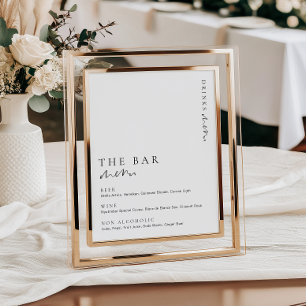 Estelle Modern Minimal The Bar Menu Sign