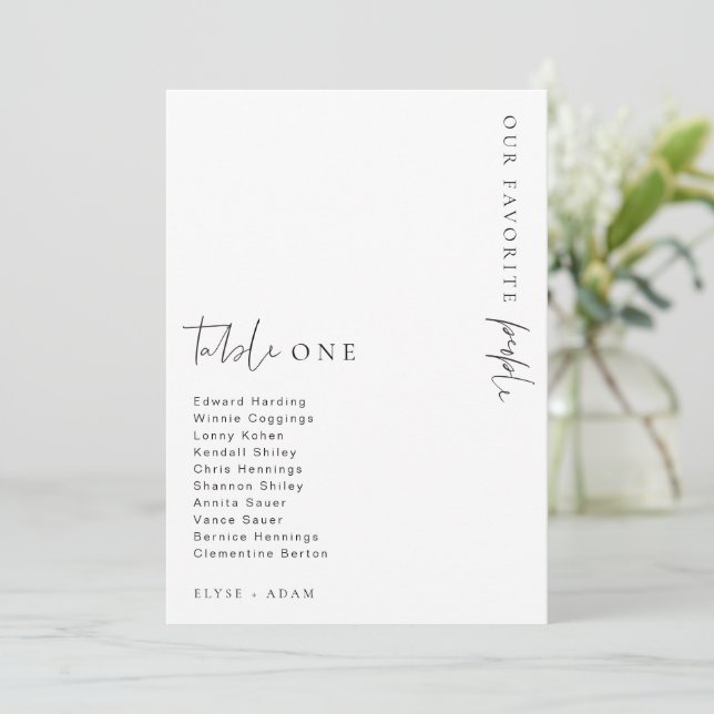 Estelle Modern Minimalist Wedding Table Number (Standing Front)