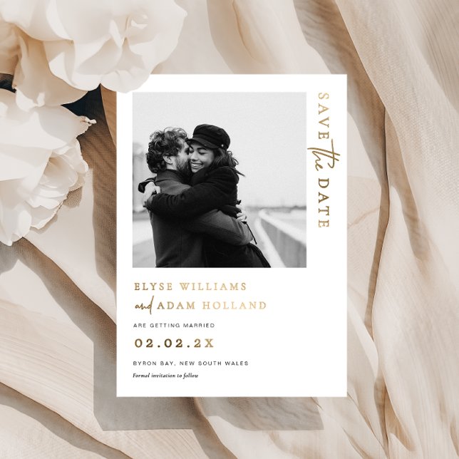 Estelle Photo Gold Foil Foil Wedding Save The Date (Creator Uploaded)