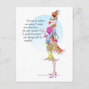 Estelle tells the power of friends n' accessories. postcard