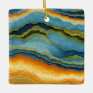 "Estepona" Horizontal Fractured Layers Ceramic Ornament