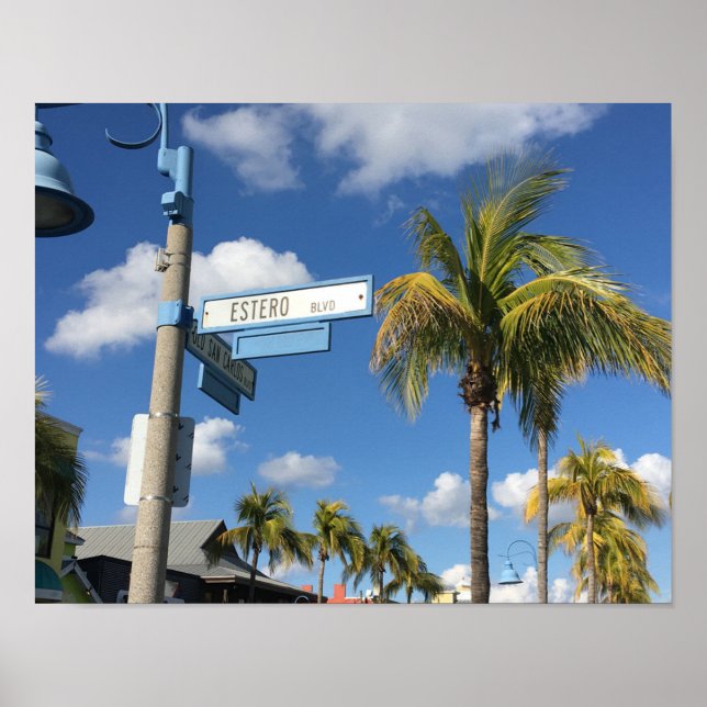 Estero Blvd Fort Myers Beach Street Sign Photo (Front)