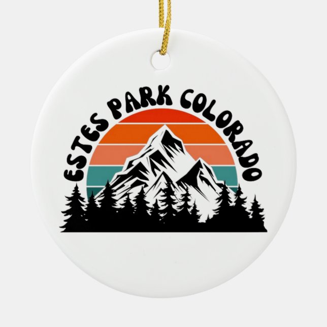 Estes Park Ceramic Tree Decoration (Front)