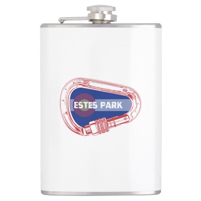 Estes Park Climbing Carabiner Hip Flask (Front)
