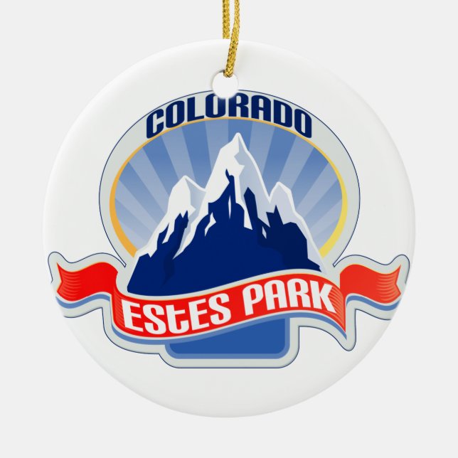 Estes Park Colorado Ceramic Tree Decoration (Front)