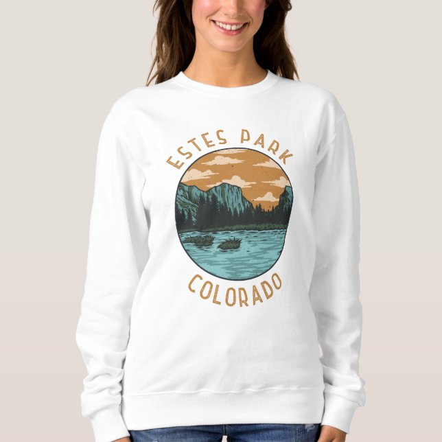 Estes Park Colorado Distressed Circle Sweatshirt (Front)