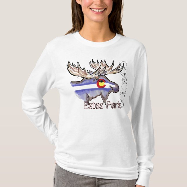 Estes Park Colorado elk hoodie T-Shirt (Front)