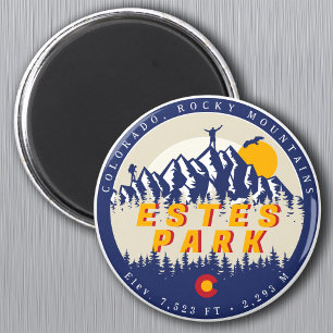 Estes Park Colorado Flag Mountains Hiking Souvenir Magnet