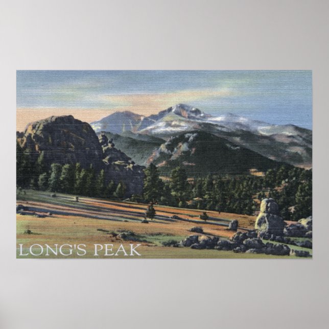 Estes Park, Colorado - Longs Peak View Poster (Front)