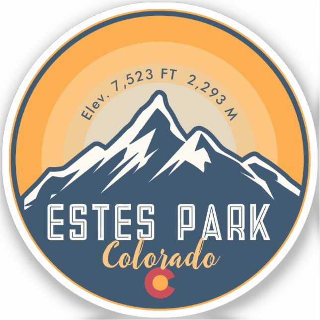 Estes Park Colorado Mountains Retro Sunset Skiing (Front)