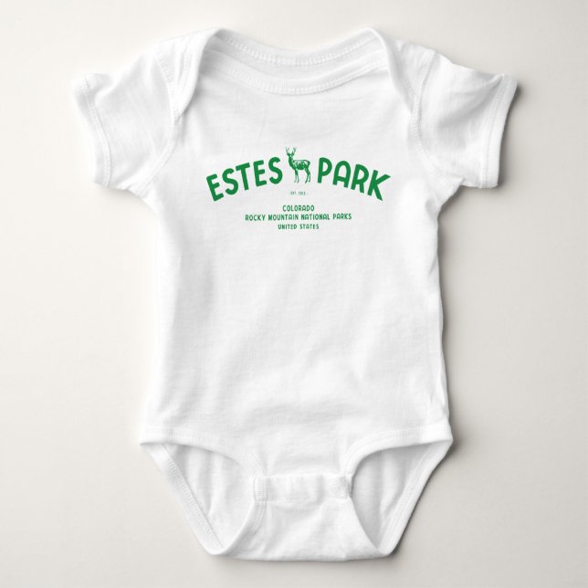 Estes Park Colorado National Park Elk Baby Bodysuit (Front)