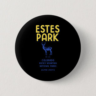 Estes Park Colorado National Park Elk T Shirt 6 Cm Round Badge