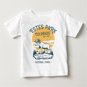 Estes Park Colorado National Park Moose Sunset  Baby T-Shirt