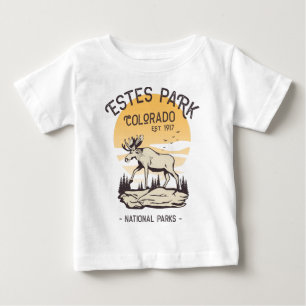 Estes Park Colorado National Park Moose Sunset  Baby T-Shirt
