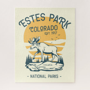 Estes Park Colorado National Park Moose Sunset  Jigsaw Puzzle