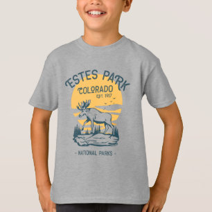 Estes Park Colorado National Park Moose Sunset T-Shirt