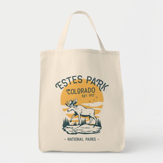Estes Park Colorado National Park Moose Sunset  Tote Bag (Front)
