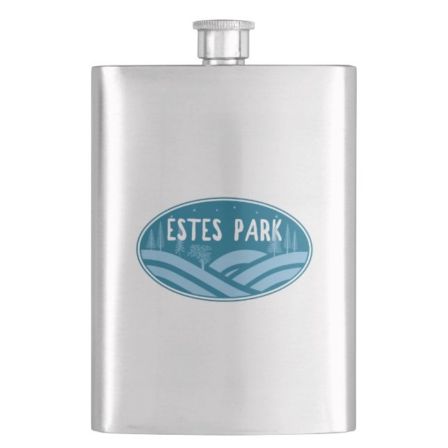 Estes Park Colorado Outdoors Hip Flask (Front)