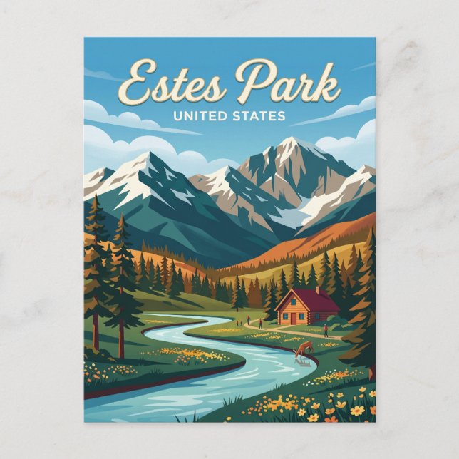 Estes Park Colorado Postcard (Front)