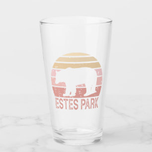 Estes Park Colorado Retro Bear Glass