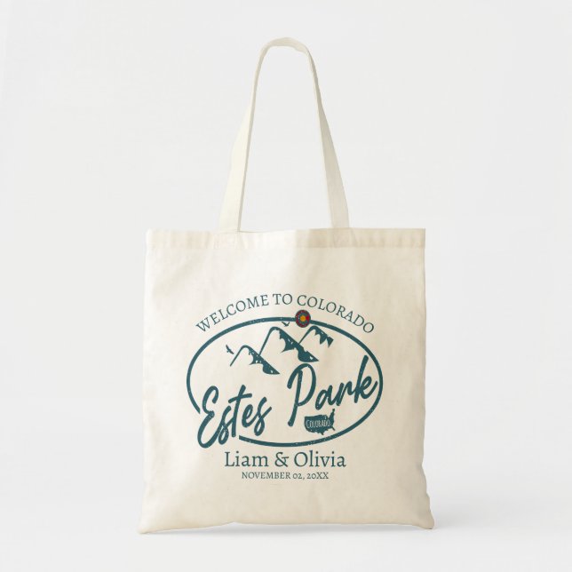 Estes Park Colorado Wedding Welcome Tote Bag (Front)