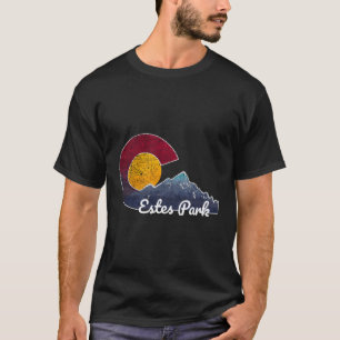 Estes Park Colorado With Flag Themed Mountain Scen T-Shirt