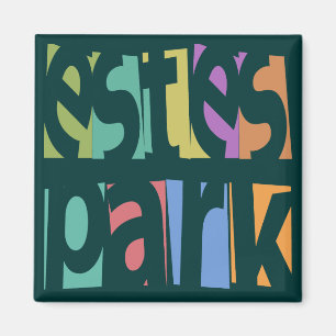 Estes Park Retro Text Magnet