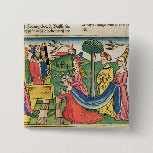 Esther 2 15-18, Esther is chosen to be Queen by th 15 Cm Square Badge