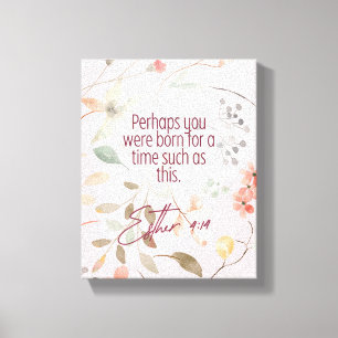 Esther 4:14 Christian Bible Verse Art Canvas Print