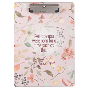 Esther 4:14 Christian Bible Verse Art Clipboard
