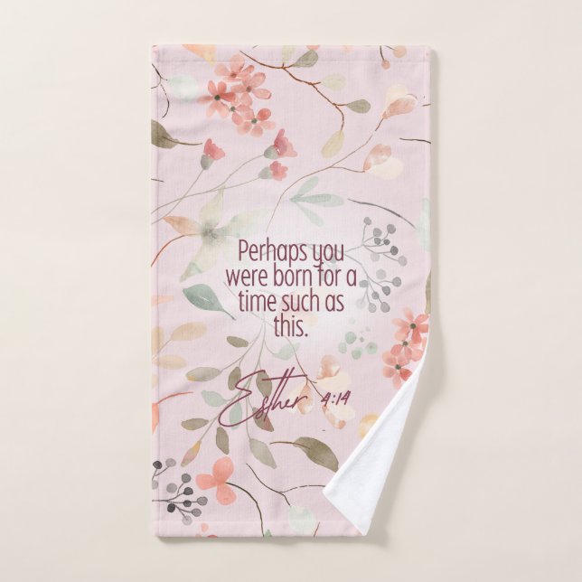 Esther 4:14 Christian Bible Verse Art Hand Towel (Hand Towel)
