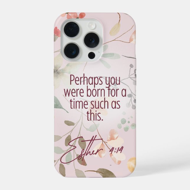 Esther 4:14 Christian Bible Verse Art iPhone Case (Back)