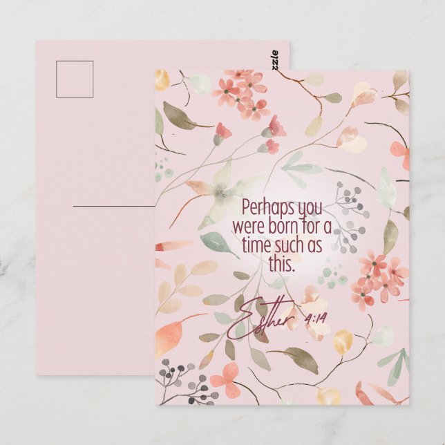 Esther 4:14 Christian Bible Verse Art Postcard (Front/Back)