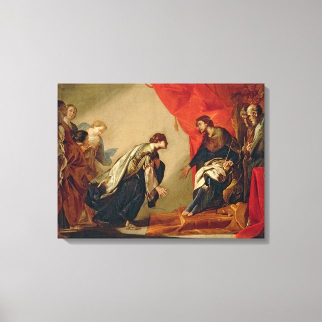 Esther in front of Ahasuerus, c.1645-50 (oil on ca Canvas Print (Front)